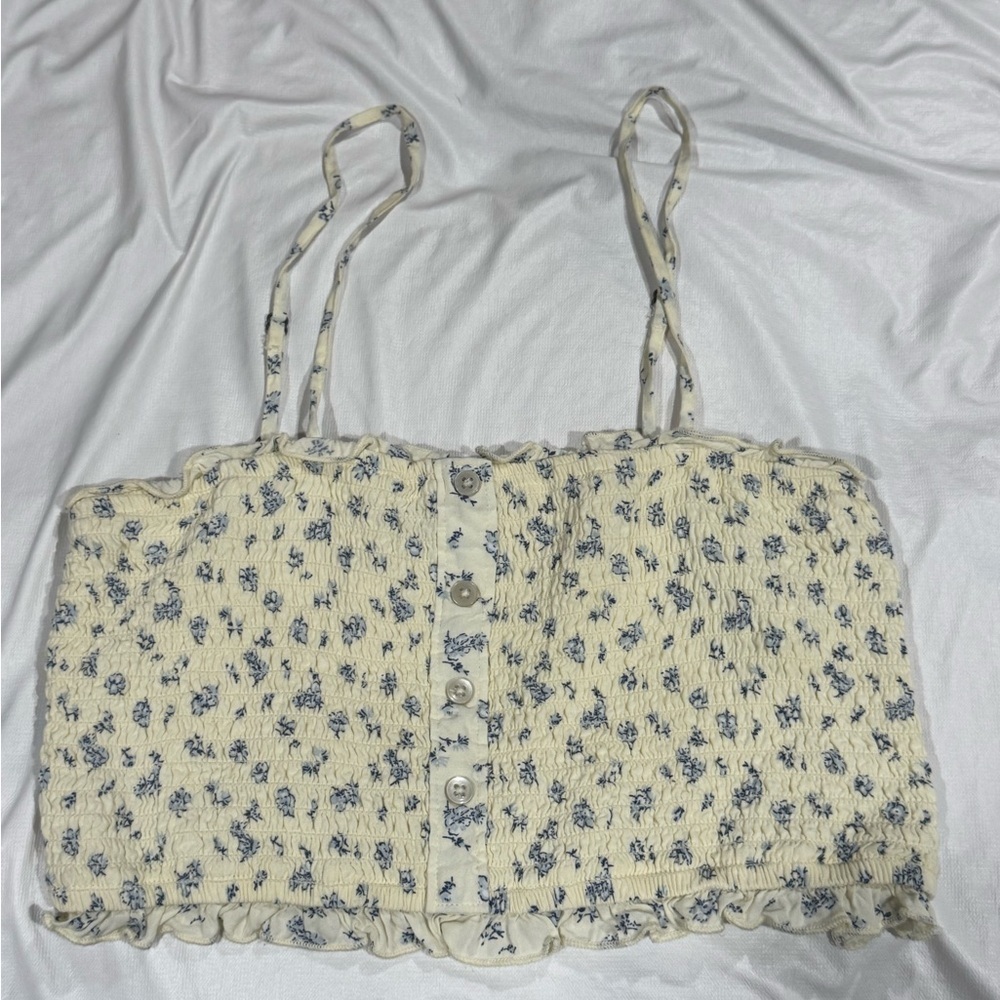 Abercrombie and Fitch Floral Stretchy Crop Top Small